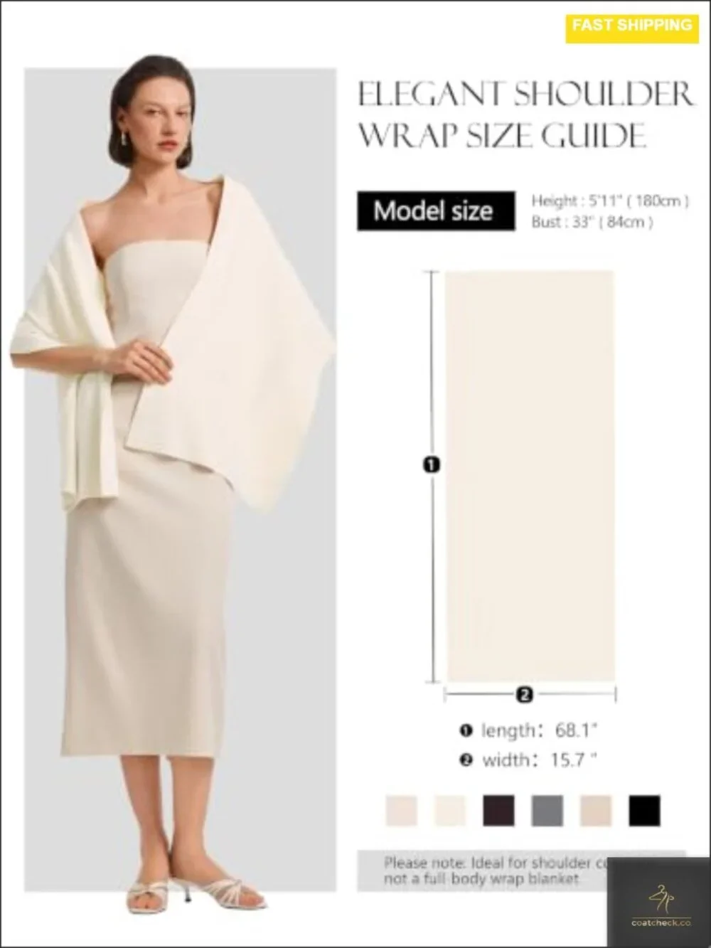 Elegant Pashmina Shawl Wrap Pull Through Scarf for Evening Dress Formal